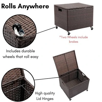 BIRDROCK HOME Rolling File Box - Storage Cabinet With Wheels - File Organizers Boxes - Home Office (Espresso) 4 BIRDROCK HOME Rolling File Box - Storage Cabinet With Wheels - File Organizers Boxes - Home Office (Espresso) - Image 4