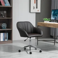 Vinsetto MidBack Home Office Chair Adjustable Height Computer Desk Chair With Padded Back And Armrests PU Leather Adjustable Height And 360 Swivel Wheels For Sturdy Bedroom -WorkHaven Sales Shop GUEST aedba268 1d92 49dd 880f ddd77d761ac1