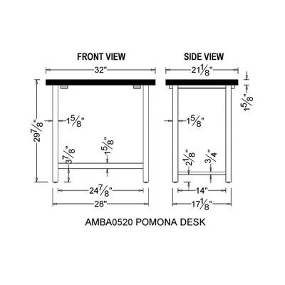 Pomona Metal And Solid Wood Desk - Alaterre Furniture 7 Pomona Metal And Solid Wood Desk - Alaterre Furniture - Image 7