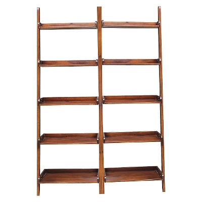Set Of 2 75.5" 5 Shelf Leaning Bookcases - International Concepts 7 Set Of 2 75.5" 5 Shelf Leaning Bookcases - International Concepts - Image 7