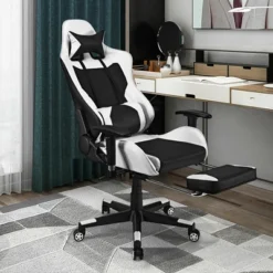 Costway Massage Gaming Chair Reclining Racing Office Computer Chair With Footrest White 11 Costway Massage Gaming Chair Reclining Racing Office Computer Chair With Footrest White -WorkHaven Sales Shop GUEST af0a5fc8 dd50 4e5c 8fc4 297080e9ba3f