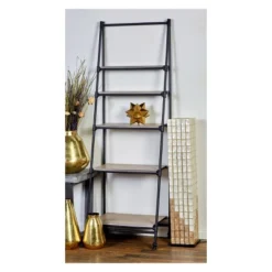 72" Metal And Wood 5 Shelf A Frame Book Stand Black - Olivia & May -WorkHaven Sales Shop GUEST af42b083 f112 4fe7 9363 093e106302bf