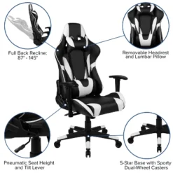 Flash Furniture Gaming Desk And Reclining Gaming Chair Set With Cup Holder, Headphone Hook & 2 Wire Management Holes -WorkHaven Sales Shop GUEST af97460e 5506 4f72 9d74 a85b749ecc9a