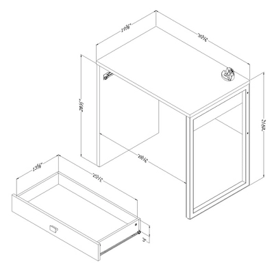 Interface Desk With 1 Drawer Pure White - South Shore 8 Interface Desk With 1 Drawer Pure White - South Shore - Image 8