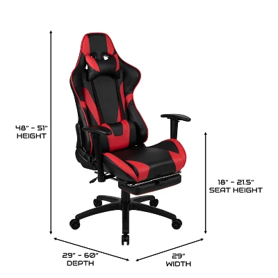 BlackArc Echo Gaming Desk & Chair Set: Black & Red Faux Leather Reclining Gaming Chair; Gaming Desk With Headphone Hook And Cupholder 8 BlackArc Echo Gaming Desk & Chair Set: Black & Red Faux Leather Reclining Gaming Chair; Gaming Desk With Headphone Hook And Cupholder - Image 8