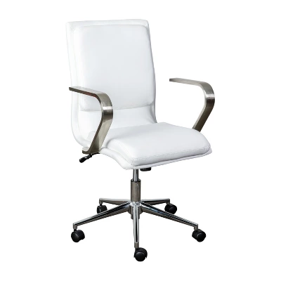 Flash Furniture James Mid-Back Designer Executive Upholstered Office Chair With Brushed Metal Base And Arms 16 Flash Furniture James Mid-Back Designer Executive Upholstered Office Chair With Brushed Metal Base And Arms - Image 16
