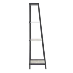 3pc Neveah Marble Ladder Desk And Bookcase Set Matte Black - Inspire Q -WorkHaven Sales Shop GUEST b1eb1007 4505 4824 8936 97768c785a1f