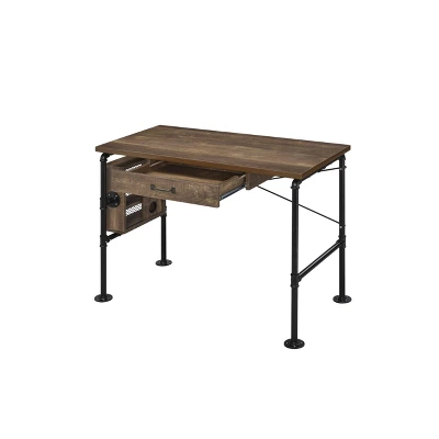 Endang Writing Desk Weathered Oak/Black - Acme Furniture 4 Endang Writing Desk Weathered Oak/Black - Acme Furniture - Image 4