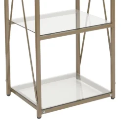 Merrick Lane 64" Modern Bookshelf Glass 4-Shelf Bookcase With Powder Coated Matte Gold Cross Braced Frame 18 Merrick Lane 64" Modern Bookshelf Glass 4-Shelf Bookcase With Powder Coated Matte Gold Cross Braced Frame -WorkHaven Sales Shop GUEST b316d15a 25c0 4c05 a8eb 3c0c76264316