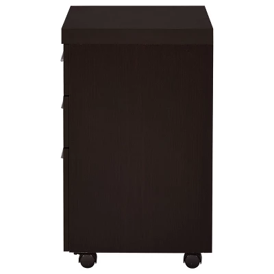 Skeena 3 Drawer Mobile Storage Cabinet Cappuccino - Coaster 4 Skeena 3 Drawer Mobile Storage Cabinet Cappuccino - Coaster - Image 4