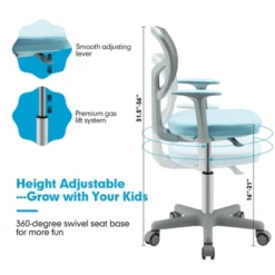 Costway Kids Desk Chair Adjustable Height Children Study Chair W/Auto Brake Casters Blue / Pink 14 Costway Kids Desk Chair Adjustable Height Children Study Chair W/Auto Brake Casters Blue / Pink -WorkHaven Sales Shop GUEST b4305d54 8508 47b7 bd35 0f627711bfcd