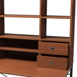 Edwin Rustic Industrial Style Wood And Metal 2 In 1 Bookcase Writing Desk Brown/Black - Baxton Studio -WorkHaven Sales Shop GUEST b438c956 bcd2 4efb 9ee3 8f881208a256