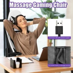 Costway Massage Gaming Chair Reclining Racing Office Computer Chair With Footrest White 13 Costway Massage Gaming Chair Reclining Racing Office Computer Chair With Footrest White -WorkHaven Sales Shop GUEST b53ee615 3b36 4414 806f fb4e3530759e