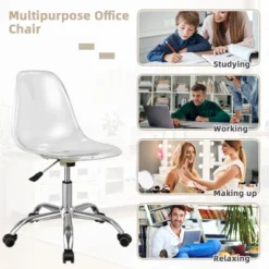 Costway Rolling Acrylic Armless Office Chair Swivel Vanity Chair Adjustable Height 16 Costway Rolling Acrylic Armless Office Chair Swivel Vanity Chair Adjustable Height -WorkHaven Sales Shop GUEST b5d551ab 2d01 4baf 8b2f 69a7f5ae1a90