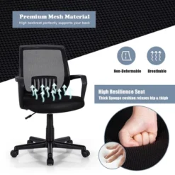 Costway Height Adjustable Mid-Back Mesh Chair Executive Chair W/ Lumbar Support 16 Costway Height Adjustable Mid-Back Mesh Chair Executive Chair W/ Lumbar Support -WorkHaven Sales Shop GUEST b601e402 1291 4e1e 9e29 e45b0075b34f