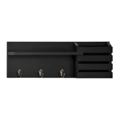 18" Utility Shelf With Pocket And Hanging Hooks Black - Danya B. -WorkHaven Sales Shop GUEST b61031ff 9862 4d31 9314 176a3a8988e5