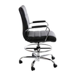 Emma And Oliver Mid-Back LeatherSoft Drafting Chair With Adjustable Foot Ring And Chrome Base 23 Emma And Oliver Mid-Back LeatherSoft Drafting Chair With Adjustable Foot Ring And Chrome Base -WorkHaven Sales Shop GUEST b7661347 7882 4784 a0c7 f88b4c0a9ef8