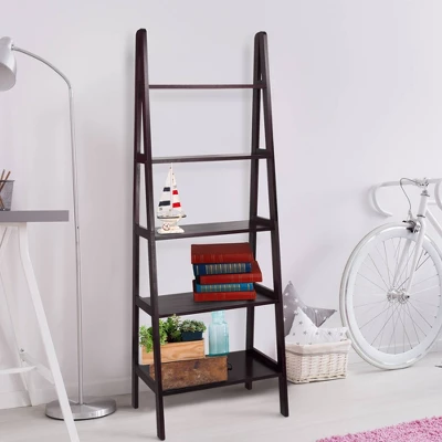 5 Shelf Ladder Bookcase - Flora Home 3 5 Shelf Ladder Bookcase - Flora Home - Image 3
