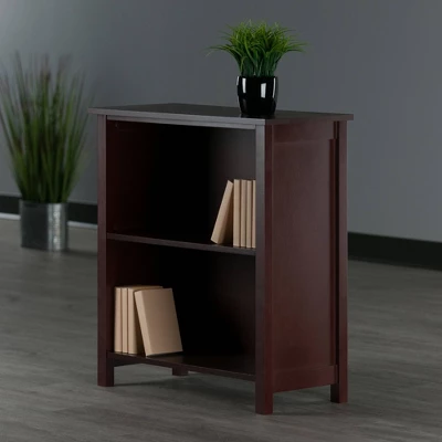 30" 3 Tier Milan Storage Shelf Or Bookshelf Medium Walnut - Winsome 6 30" 3 Tier Milan Storage Shelf Or Bookshelf Medium Walnut - Winsome - Image 6