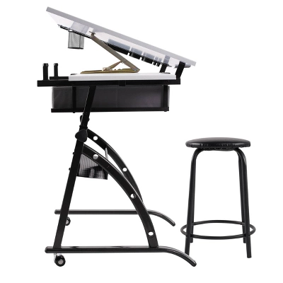 Core Drawing Table And Stool Set Charcoal Black/White - Studio Designs 3 Core Drawing Table And Stool Set Charcoal Black/White - Studio Designs - Image 3