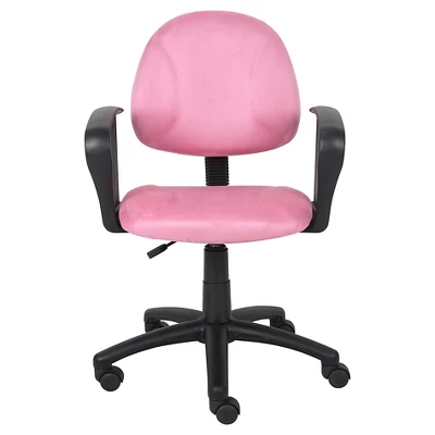 Microfiber Deluxe Posture Chair With Loop Arms - Boss Office Products 2 Microfiber Deluxe Posture Chair With Loop Arms - Boss Office Products - Image 2
