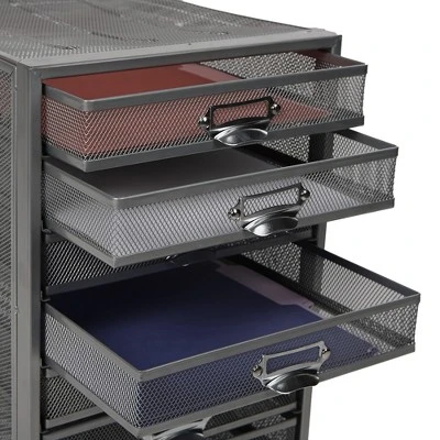 Mind Reader Mesh 10 Drawer Cabinet, Silver 5 Mind Reader Mesh 10 Drawer Cabinet, Silver - Image 5