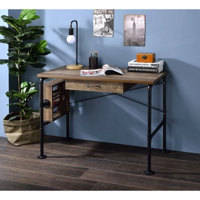 Endang Writing Desk Weathered Oak/Black - Acme Furniture 1 Endang Writing Desk Weathered Oak/Black - Acme Furniture