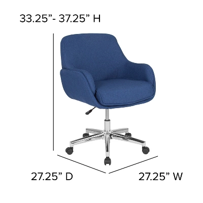 Flash Furniture Rochelle Home And Office Upholstered Mid-Back Molded Frame Office Chair 3 Flash Furniture Rochelle Home And Office Upholstered Mid-Back Molded Frame Office Chair - Image 3