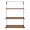 20" X 32" Walters Wood/Metal 3 Tier Shelving Brown - Kate & Laurel All Things Decor
