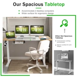 55''x28'' Electric Standing Desk Adjustable Sit To Stand Table W/USB Port WhiteNatural 15 55''x28'' Electric Standing Desk Adjustable Sit To Stand Table W/USB Port WhiteNatural -WorkHaven Sales Shop GUEST b9834ba7 1f68 4633 88d4 809b400e090a