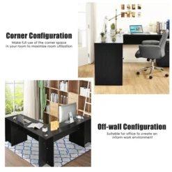 Costway L-Shaped Corner Computer Desk Writing Table Study Workstation W/ Drawers Storage Black 15 Costway L-Shaped Corner Computer Desk Writing Table Study Workstation W/ Drawers Storage Black -WorkHaven Sales Shop GUEST b995282b e8ce 441e aa21 67bf369c7829