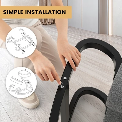 Costway Rocking Kneeling Chair Ergonomic Posture Correcting Back Pain Padded Cushion 7 Costway Rocking Kneeling Chair Ergonomic Posture Correcting Back Pain Padded Cushion - Image 7