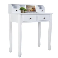 Costway Home Office Computer Desk Writing Desk With 4 Drawer White -WorkHaven Sales Shop GUEST ba5a3421 2a9c 4826 8e29 158090541321