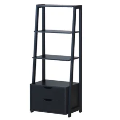 Costway Set Of 2 Ladder Shelf 4-Tier Bookshelf Bookcase Storage Leaning With 2 Drawers -WorkHaven Sales Shop GUEST bb0e97f2 09ae 4c48 a3e5 db0c7bd42746