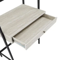 3pc Neveah Marble Ladder Desk And Bookcase Set Matte Black - Inspire Q -WorkHaven Sales Shop GUEST bb5699e0 bfef 4673 a929 83152d6140d2