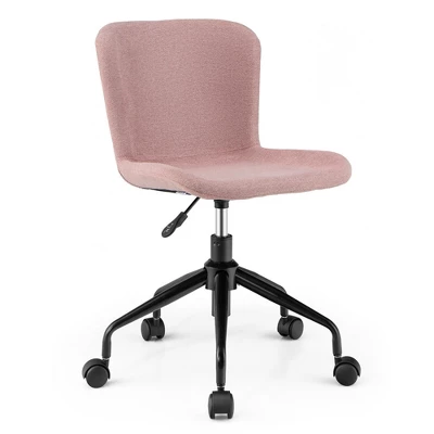 Costway Mid Back Armless Office Chair Adjustable Swivel Linen Task Chair 12 Costway Mid Back Armless Office Chair Adjustable Swivel Linen Task Chair - Image 12
