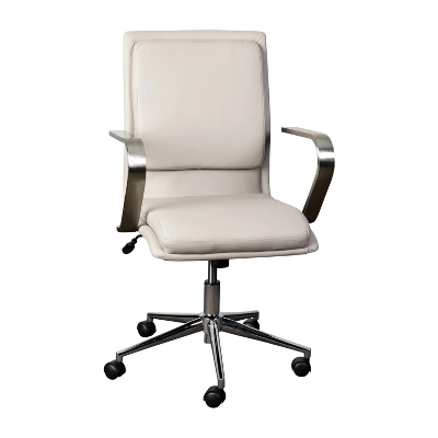 Flash Furniture James Mid-Back Designer Executive Upholstered Office Chair With Brushed Metal Base And Arms 14 Flash Furniture James Mid-Back Designer Executive Upholstered Office Chair With Brushed Metal Base And Arms - Image 14