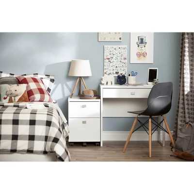Interface Desk With 1 Drawer Pure White - South Shore 2 Interface Desk With 1 Drawer Pure White - South Shore - Image 2