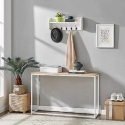 25" X 9" Entryway Floating Utility Wall Shelf With Hooks White - Danya B. 18 25" X 9" Entryway Floating Utility Wall Shelf With Hooks White - Danya B. -WorkHaven Sales Shop GUEST bc92beee addf 4891 a322 615f40c9d444