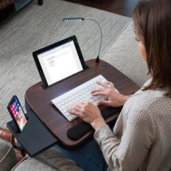 Sofia + Sam Multi Tasking Memory Foam Lap Desk With USB Light ( Brown Wood Top) -WorkHaven Sales Shop GUEST bc9689dd 0859 44e2 803a 022e7bd0d393