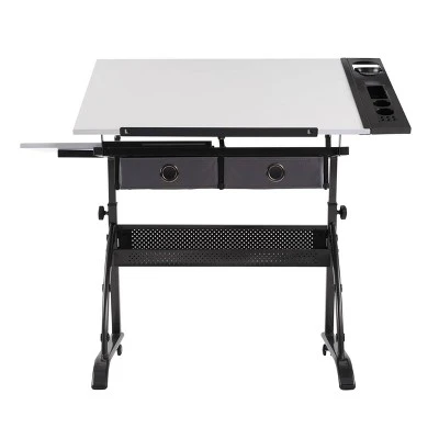 Core Drawing Table And Stool Set Charcoal Black/White - Studio Designs 1 Core Drawing Table And Stool Set Charcoal Black/White - Studio Designs