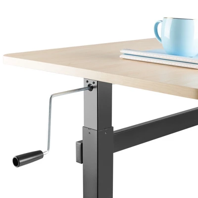 Tranzendesk Standing Desk – 55" Manual Height Adjustable Workstation – Maple – Stand Steady 5 Tranzendesk Standing Desk – 55" Manual Height Adjustable Workstation – Maple – Stand Steady - Image 5