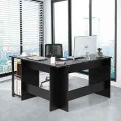 Tangkula L-Shaped Office Computer Desk W/ Spacious Desktop & 2-Tier Open Shelves Black 12 Tangkula L-Shaped Office Computer Desk W/ Spacious Desktop & 2-Tier Open Shelves Black -WorkHaven Sales Shop GUEST be2e929a 1e04 4338 8e20 27b14f4cd9a5