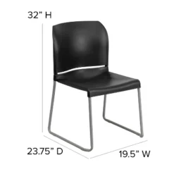 Emma And Oliver Home And Office Guest Chair Black Full Back Contoured Sled Base Stack Chair 11 Emma And Oliver Home And Office Guest Chair Black Full Back Contoured Sled Base Stack Chair -WorkHaven Sales Shop GUEST be349279 c659 48f8 9bfe 9c850c68c1f1