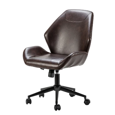 Juli Mid-Back Vegan Leather Office Task Chair With Adjustable Height Home Task Chair | Karat Home 15 Juli Mid-Back Vegan Leather Office Task Chair With Adjustable Height Home Task Chair | Karat Home - Image 15