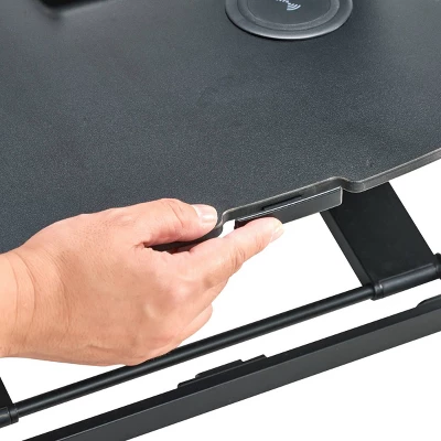 Standing Desk Converter With Wireless Charging Pad Manual Adjustment Black - Bostitch 2 Standing Desk Converter With Wireless Charging Pad Manual Adjustment Black - Bostitch - Image 2