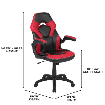 BlackArc Alpha Bundle With Gaming Desk And Chair: Black & Red High Back Chair With Arms; Red & Black Desk With Headphone Hook/Cupholder 6 BlackArc Alpha Bundle With Gaming Desk And Chair: Black & Red High Back Chair With Arms; Red & Black Desk With Headphone Hook/Cupholder - Image 6