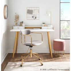 Demi Velvet/Metal Task Chair Gold/Silver - LumiSource -WorkHaven Sales Shop GUEST c08a2ef6 f570 471f 94ab 1ee67b3405dc