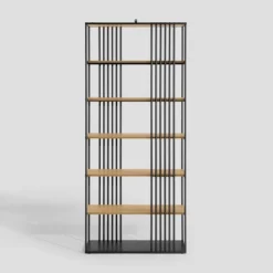 79" Modern 6 Shelf With Metal Bar Bookcase Coastal Oak/Black - Saracina Home 13 79" Modern 6 Shelf With Metal Bar Bookcase Coastal Oak/Black - Saracina Home -WorkHaven Sales Shop GUEST c1524d0f 09b5 429f 8c7f 80ab8daf93ad