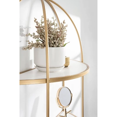 21" X 32" Freade Tiered Decorative Wall Shelf White/Gold - Kate & Laurel All Things Decor 7 21" X 32" Freade Tiered Decorative Wall Shelf White/Gold - Kate & Laurel All Things Decor - Image 7